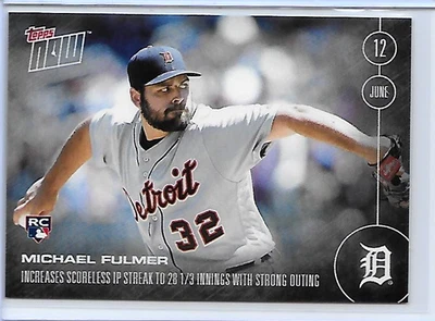 Topps Now 2016 Michael Fulmer racha IP sin puntuación a 28 1/3 entradas impresión/658 Foto 1 de 2
