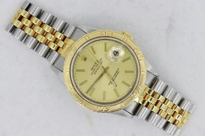 Rolex Datejust 16263 Champagne Stick Dial Turn-O-Graph Jubilee Band Circa 1990 - Image 1 of 4