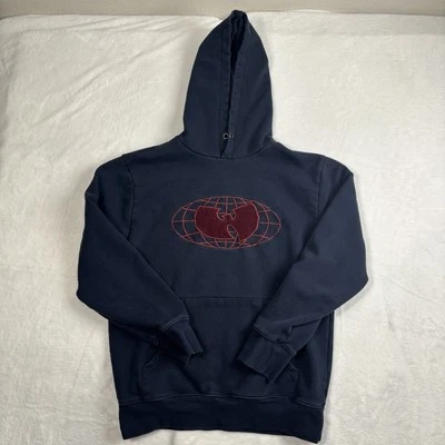 De Colección Wu-Wear Wu-Tang Clan Estampado de Murciélago Globo Azul Pana Sudadera con Capucha Para Hombre Pequeña Foto 1 de 4