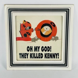 Vintage 1998 South Park Carnival Fair Picture Glass 8x8 OMG! They Killed Kenny! - Picture 1 of 3