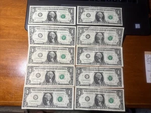10 QTY 2017A $1 DOLLAR BILL STAR NOTES CIRCULATED LOT 2D - Picture 1 of 8