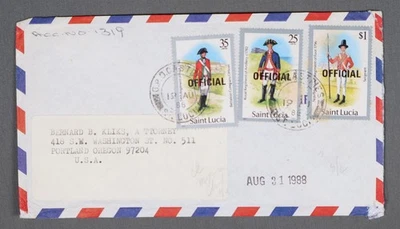 MayfairStamps Santa Lucía 1988 Combo Militar Sobreimpresión Oficial a Portland O Cov Foto 1 de 2