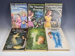 Vintage Nancy Drew Mystery Stories Lot First Editions 1953 #s 4 9 14 31 35 38 - Foto 1 di 12