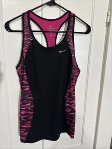 Nike Dri Fit Pink Black Camouflage Racerback Running Camo Tank Top Size Small  - Picture 1 of 13