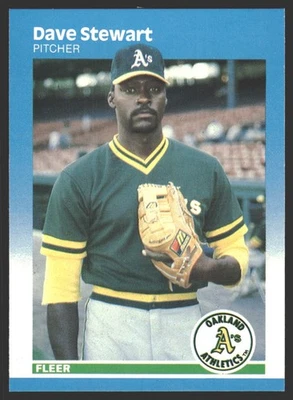 Dave Stewart #406 1987 Fleer Glossy Oakland Athletics - Image 1 of 2