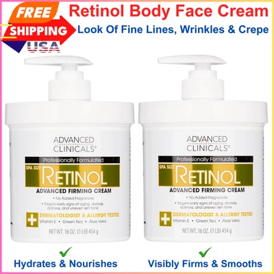 Advanced Clinicals Crema de Retinol Crema Reafirmante Avanzada Antienvejecimiento Rostro y Cuerpo Foto 1 de 4