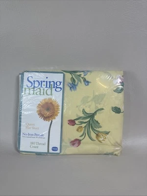 Spring Maid Queen Flat Sheet 180 Thread Count Multicolor - Image 1 of 4