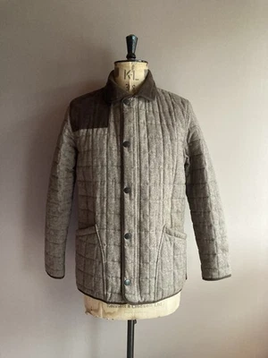 Oliver Sweeney Quilted Jacket Mens Size M Brown Tweed Insulated Wool England - Image 1 of 4