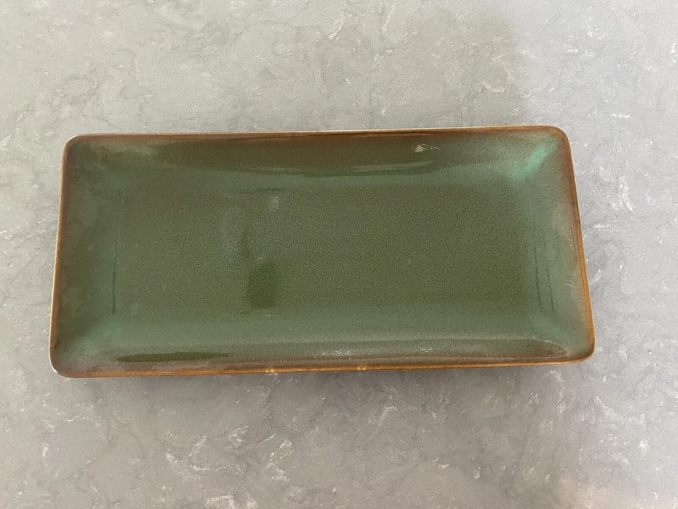 The Mexican Kitchen Gorham Rick Bayless Serving Tray Green Brown Edge Stoneware - Image 1 of 4