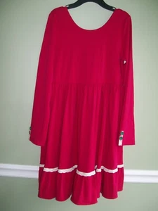 Matilda Jane Heart to Heart Poinsettia Lap Red Holiday Dress Size 16 - Picture 1 of 7