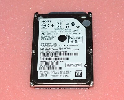 HGST Travelstar 5K1000 1TB SATA 6Gbps HDD HTS541010A9E680 1000GB 2.5" Hard Drive - Image 1 of 3