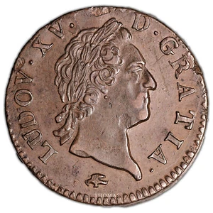 Monnaie France - Louis XV - Sol à la vieille tête - 1771 D Lyon - Rare état - Imagen 1 de 2