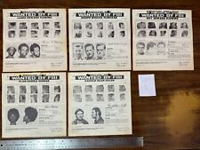 5 VTG FBI Wanted mini posters 1970s 1980s flight, murder, robbery + - Lot I