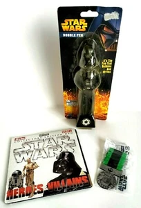 Star Wars Set Darth Vader Wackelkopf Stift Helden & Schurken DVD und Endor Medaille - Bild 1 von 5