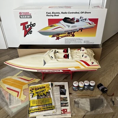Vintage Tower Hobbies Marine Turbo Vee Electric Radio Controlled Racing Boat HTF - Image 1 of 4