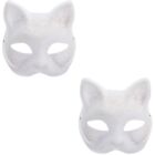 2 Count Blank Cat Face Mask Hallowe&#39;en Party Festival Cosplay