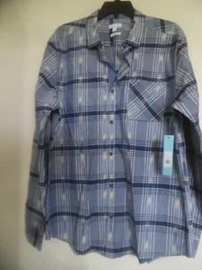 ENVISION STUDIO BLUE PLAID LONG SLEEVE BUTTON SHIRT L Slim Fit - Picture 1 of 3