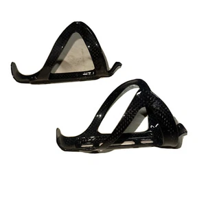 Pair (2) Two Lightweight  Carbon fiber water bottle cages road bike Gloss Black - Picture 1 of 9