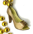 Golden Slipper Mardi Gras Bead Necklace Fleur de Lis New Orleans Shoes Party