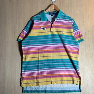 Vintage Polo Ralph Lauren Polo Shirt Adult Size Large Multi Color Short Sleeve - Picture 1 of 10