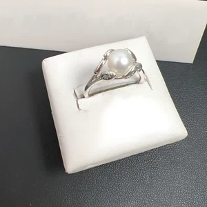 New Authentic 925 Sterling Silver Pearl Zircon Ring - Picture 1 of 3