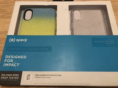 Brand New!! Two Speck Apple iPhone X/Xs Cases Gemshell Glitter + Candyshell Fit - Image 1 of 3