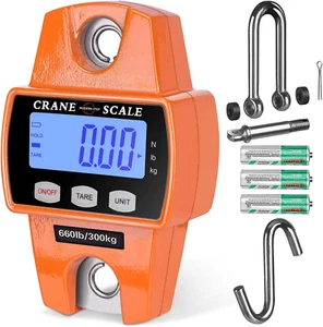 Digital Hanging Scale 660Lb 300Kg for Farm Hunting Bow Draw Weight Big Fish Lift - Picture 1 of 12