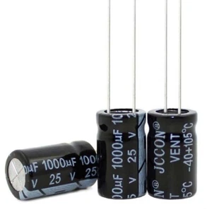 Condensadores electrolíticos radiales de 25 V 1000uF 105 ° C 10x17 mm tolerancia ±20% paso 5 mm - Imagen 1 de 1