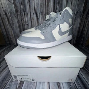 Nike Air Jordan 1 Mid Stealth/White BQ6472 115 Women Size 12 | Men Size 10.5 - Picture 1 of 7