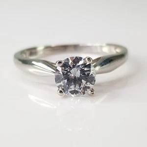 NEW Solid Sterling Silver Designer 1CT Brilliant Cut CZ Solitaire Ring Size 8 - Picture 1 of 15