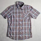 Magpul Industries Shirt Mens Small Gray Plaid Snap Button Up Short Sleeve