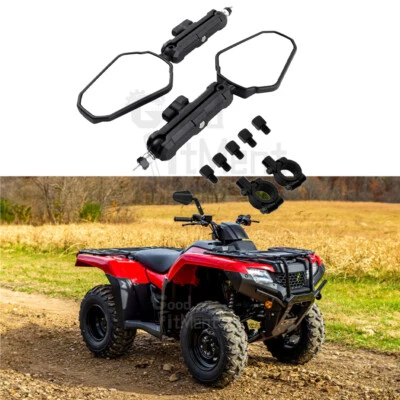 For Honda FourTrax Foreman 4x4 Black Rearview Side Mirrors+7/8" Handlebar Mount - Image 1 of 4