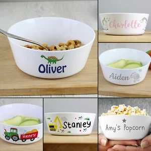 Personalised Childrens Bowl. Breakfast Dish. White. Baby Kids Gift Present - Picture 1 of 13