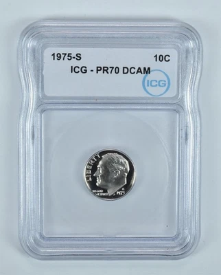 1975-S Roosevelt Dime PR70 DCAM ICG *3158 - Image 1 of 4