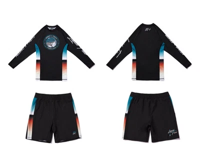 Liquid Flow Albino & Preto Rash Guard Ls & Short Set Bjj No Gi Kimono - Image 1 of 4