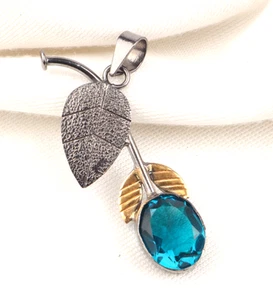 Charming Apatite Gemma Argento Sterling 925 Ciondolo Gioielli Fatto a Mano 1,69" - Foto 1 di 6