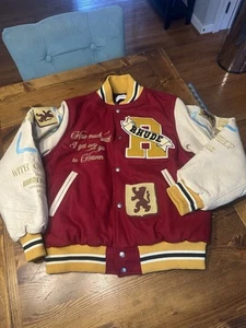 RHUDE Bordoux & Creme Le Valley Varsity Jacke Größe M Original - Bild 1 von 18