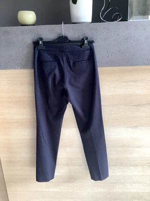 Jigsaw textured slim women's navy blue cotton trousers  - size 6 - Image 1 of 4