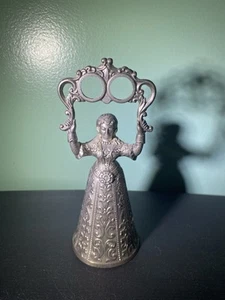Campana nuziale vintage placcata argento donna vittoriana doppio anello (2D) MO#8725 - Foto 1 di 7