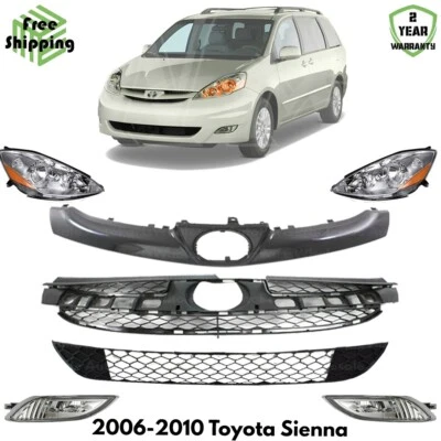 Front Grille Assembly & Headlight Assembly Kit 2006-2010 Toyota Sienna Foto 1 de 4