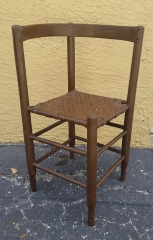 PRIMITIVE COUNTRY YOUTH SIZE LADDER BACK CORNER CHAIR - AMERICANA Cover