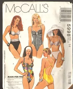 Mc Call's 5998 Vintage Sewing Pattern Women's Swimsuits Size 14 uncut - Picture 1 of 2