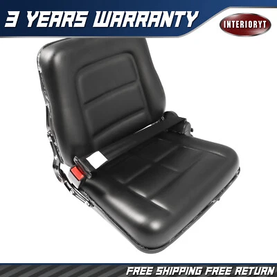 INTERIORYT Universal Forklift Seat With Seat Belt For Tractor Loader Excavator Mini Digger