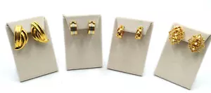 Lot of 4 Pair~~Stunning~~ Gold Tone Modern Style Clip-On Earrings~~Well Made - Picture 1 of 2