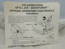 1970 Hasbro G. I. Joe Adventure Team Vehicle Instructions Original