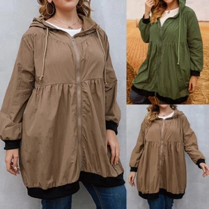Plus Size 24 Womenss Hooded Oversized Jacket Coat Full Zip Up Cardigan Outwear - Picture 1 of 15