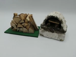Feuerstelle und Holzstapel für Weihnachtskrippe LED Licht Krippenbeleuchtung - Photo 1/10