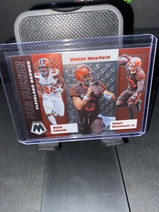 2020 Panini Mosaic  Mosaic #FF4 Odell Beckham Jr, Nick Chubb, Baker Mayfield