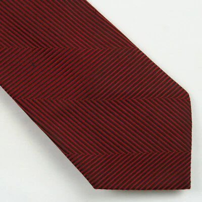 Corbata retro Dacron vintage años 50 60 Habands roja negra a rayas para hombre 52x2,25 Foto 1 de 4