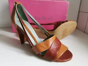 RED OR DEAD DESIGNER UK 8 EU 41 TAN BROWN LEATHER STRAPPY HEELS SANDALS SHOES - Picture 1 of 21